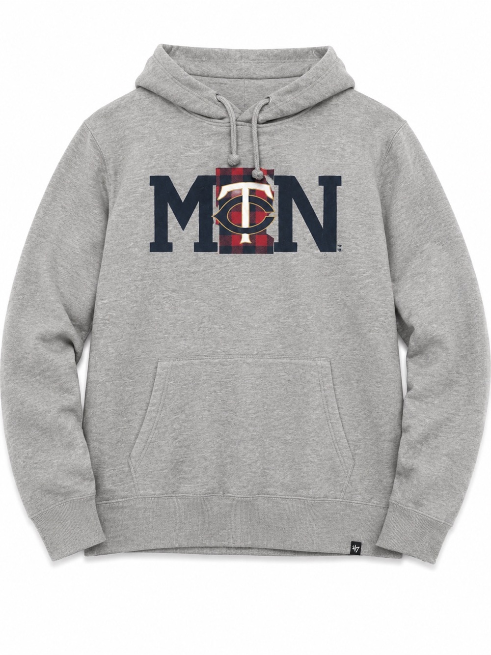 '47 Men's Gray Hoodie with MN Twins Navy & Red Logo